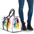 Watercolor horse in rainbow colors 3d travel bag