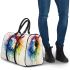 Watercolor horse in rainbow colors 3d travel bag