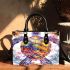 Watercolor sea turtle with a colorful mandala pattern small handbag