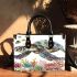 Watercolor sea turtle with coral reef and fish small handbag