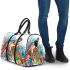 Watercolor turtle swimming in coral reef 3d travel bag