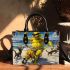 Yellow grinchy with black sunglass ride motorbike small handbag