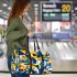 Abstract blue and yellow geometric masterpiece 3d travel bag