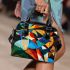 Abstract composition of colorful shapes shoulder handbag