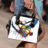 Abstract drawing of shapes in the graffiti style shoulder handbag