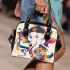 Abstract painting in the style of abstract graffiti shoulder handbag