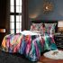 Abstract painting of colorful abstract shapes bedding set