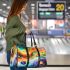 Abstract painting of colorful shapes and circles 3d travel bag