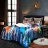 Abstract painting of fish vibrant colors geometric bedding set