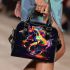 Animated horse with vibrant colors and dynamic strokes shoulder handbag