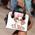 Baby puppy king charles spaniel with big eyes shoulder handbag