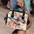 Beautiful butterfly with colorful wings surrounded by flowers shoulder handbag