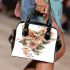Beautiful butterfly with flowers shoulder handbag