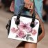 Beautiful butterfly with pink roses shoulder handbag