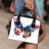 Beautiful colorful butterfly with flowers shoulder handbag