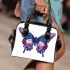 Beautiful colorful butterfly with flowers shoulder handbag