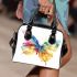 Beautiful colorful watercolor butterfly shoulder handbag