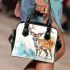 Beautiful deer watercolor splashes shoulder handbag