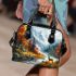 Beautiful painting of an deer in the mountains shoulder handbag