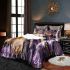 Bees flying to musical notes and purple leafs in the summer bedding set