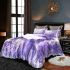 Bees flying to musical notes and purple leafs in the summer bedding set