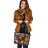 Bengal Cat in Different Seasons Leather Tote Bag