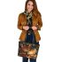 Bengal Cat in Romantic Scenarios Leather Tote Bag