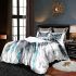 Black and white owl with turquoise highlights bedding set