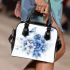 Blue butterfly and blue flowers shoulder handbag