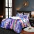 Blue frog with rainbow stripes bedding set