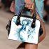 Blue whit dragon anime with dream catcher shoulder handbag