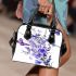 Butterflies and purple flowers shoulder handbag