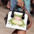 Cartoon cute frog blowing bubblegum shoulder handbag