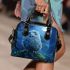 Cartoon owl in the moonlight cute baby blue eyes shoulder handbag