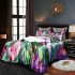 Colorful beautiful butterfly and pink flowers bedding set