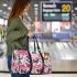 Colorful butterflies on a white 3d travel bag