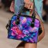 Colorful butterfly and flowers shoulder handbag