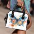 Colorful butterfly with floral elements shoulder handbag