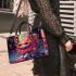 Colorful Cat on Rainbow Rug Small Handbag