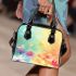 Colorful daisies and butterflies shoulder handbag