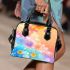 Colorful daisies and butterflies shoulder handbag