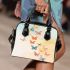 Colorful illustration of butterflies shoulder handbag