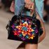 Colorful Spiral Flower on Gradient Shoulder Handbag