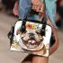 Cute and happy english bulldog shoulder handbag