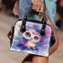 Cute baby owl watercolor style with pastel colors shoulder handbag