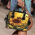 Cute bee on a sunflower shoulder handbag