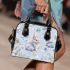 Cute bunny and flowers shoulder handbag