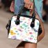 Cute butterflies and flowers pattern shoulder handbag