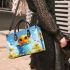 Cute cartoon baby bee sitting in a blue bucket small handbag