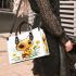 Cute cartoon bee holding flowers small handbag